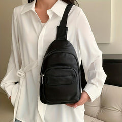 Minimalist PU Leather Sling Bag for Women
