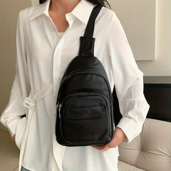 Minimalist PU Leather Sling Bag for Women