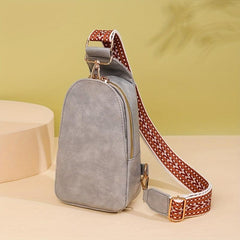 Vintage Sling Bag With Lock Guitar Strap Crossbody Bag