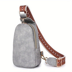 Vintage Sling Bag With Lock Guitar Strap Crossbody Bag