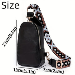 Vintage Sling Bag With Lock Guitar Strap Crossbody Bag