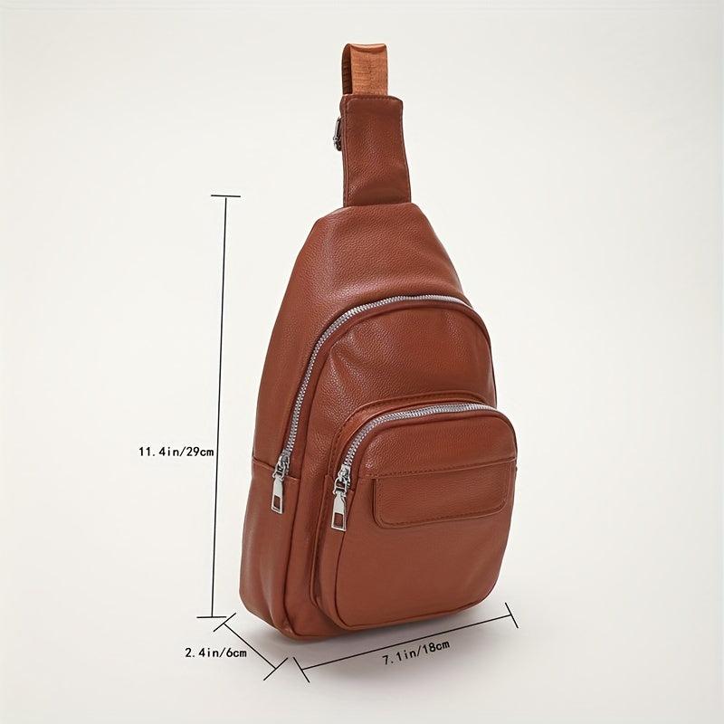 Vintage PU Leather Chest Bag for Outdoor Travel