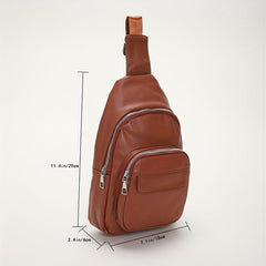 Vintage PU Leather Chest Bag for Outdoor Travel