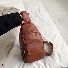 Vintage PU Leather Chest Bag for Outdoor Travel