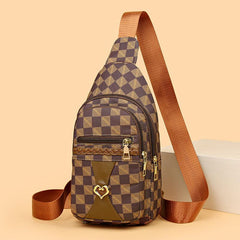 Geometric Pattern Sling Bag Zipper Crossbody Casual Chest Bag