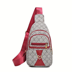 Geometric Pattern Sling Bag Zipper Crossbody Casual Chest Bag