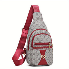 Geometric Pattern Sling Bag Zipper Crossbody Casual Chest Bag