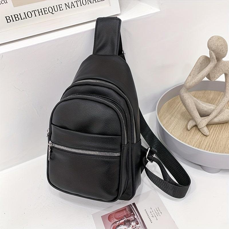 Zipper Sling Bag Crossbody Phone Bag Women's Chest Purse