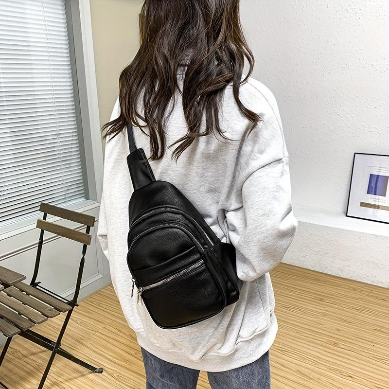 Zipper Sling Bag Crossbody Phone Bag Women's Chest Purse