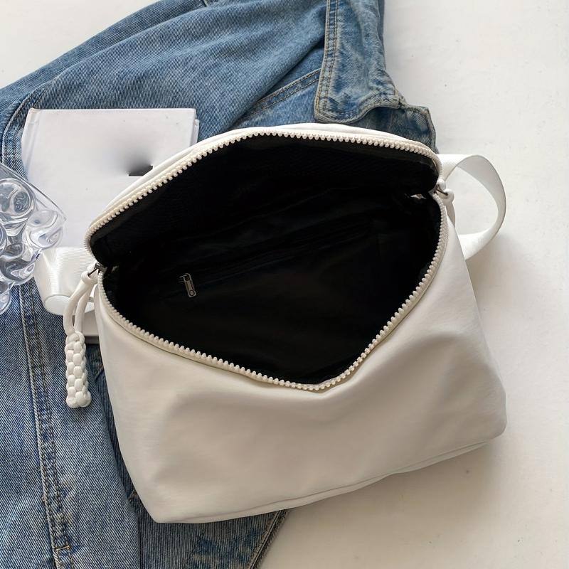 Solid Nylon Waist Bag Street Sports Crossbody Bag Casual Chest Bag