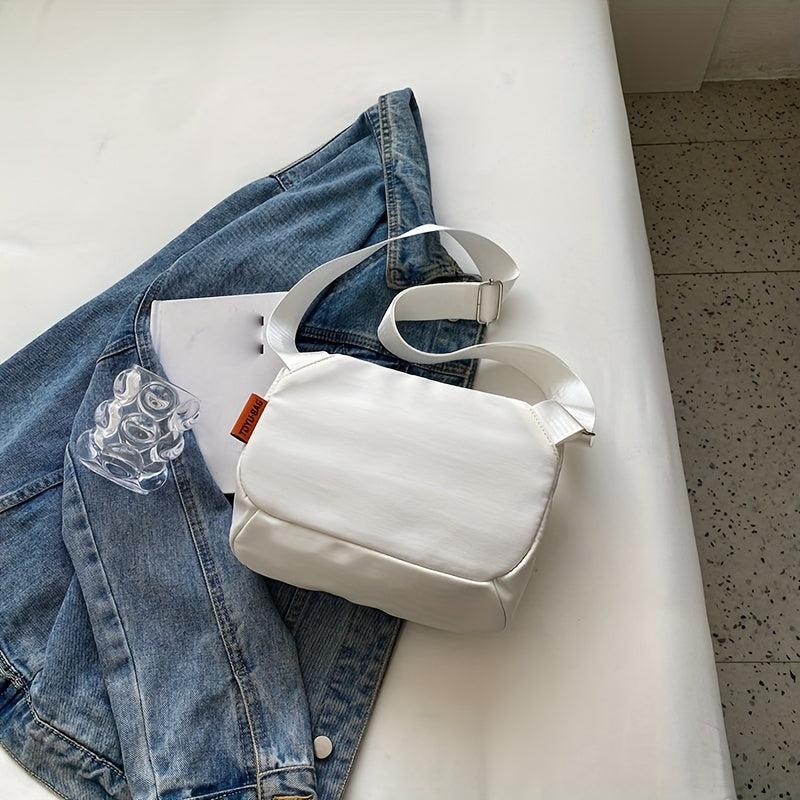 Solid Nylon Waist Bag Street Sports Crossbody Bag Casual Chest Bag