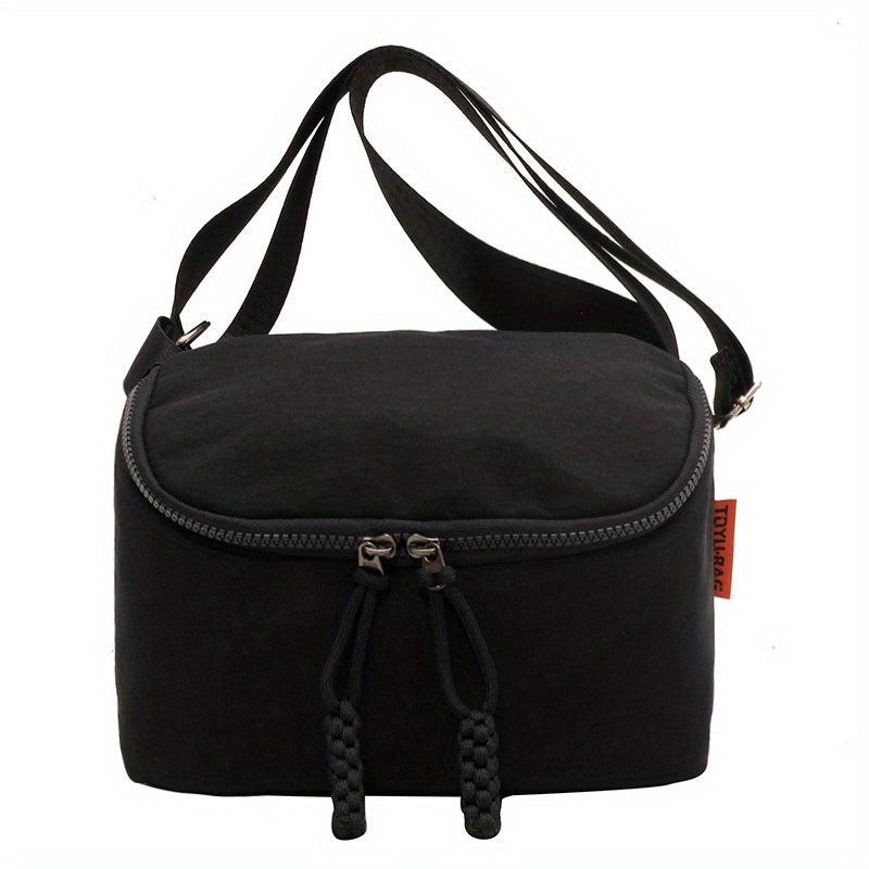 Solid Nylon Waist Bag Street Sports Crossbody Bag Casual Chest Bag
