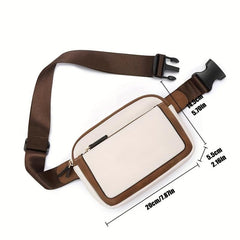 Waterproof Adjustable Mini Chest Bag Zipper Fanny Pack Ivory Waist Bag