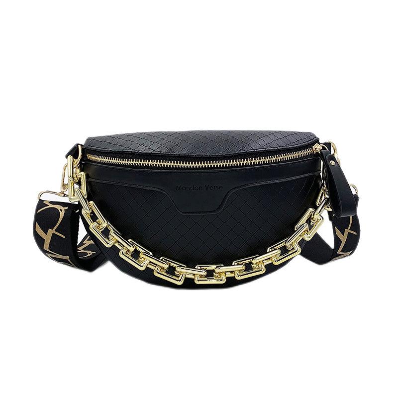 Women's Waist Bag with Chain Strap Zipper Fanny Pack