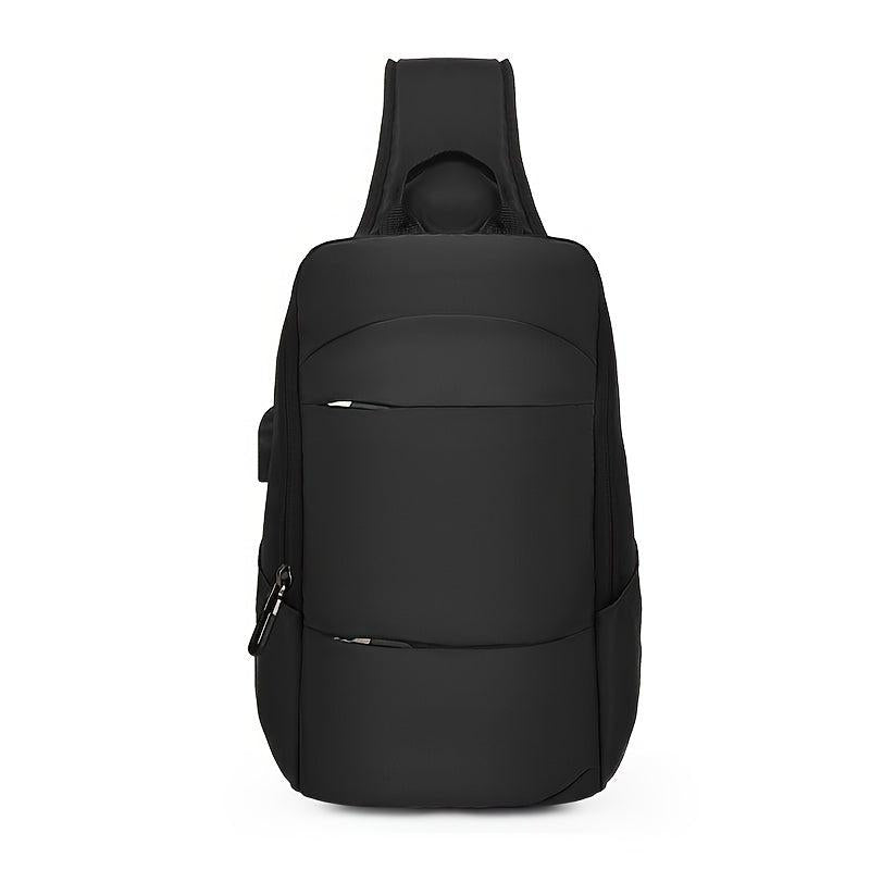 Nylon Sling Bag USB Charging Port Crossbody Lightweight Chest Purse