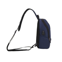 Nylon Sling Bag USB Charging Port Crossbody Lightweight Chest Purse