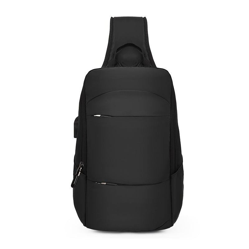 Nylon Sling Bag USB Charging Port Crossbody Lightweight Chest Purse