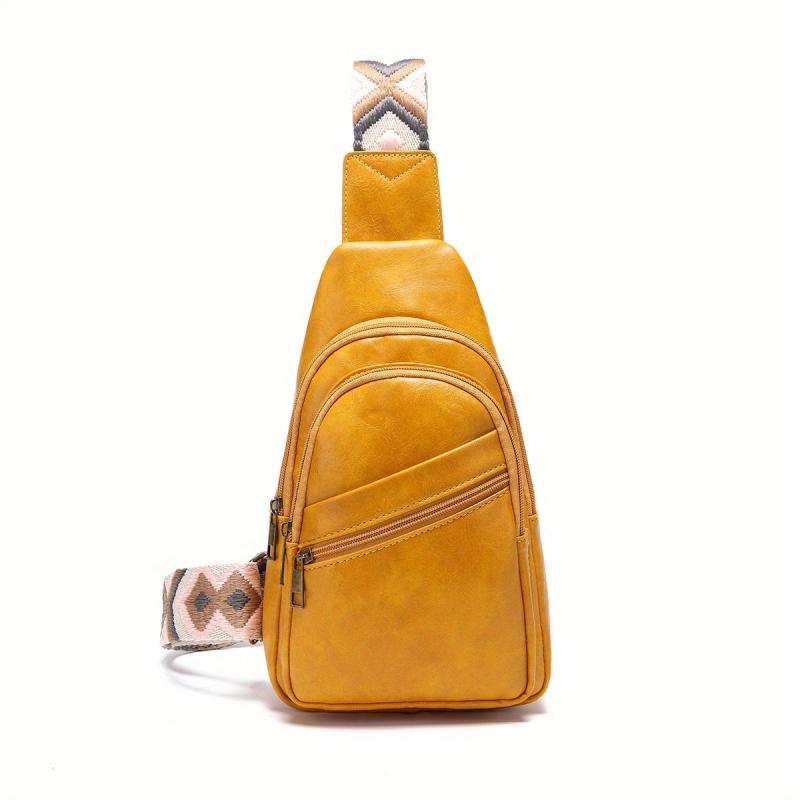 Vintage Chest Bag with Wide Strap Crossbody