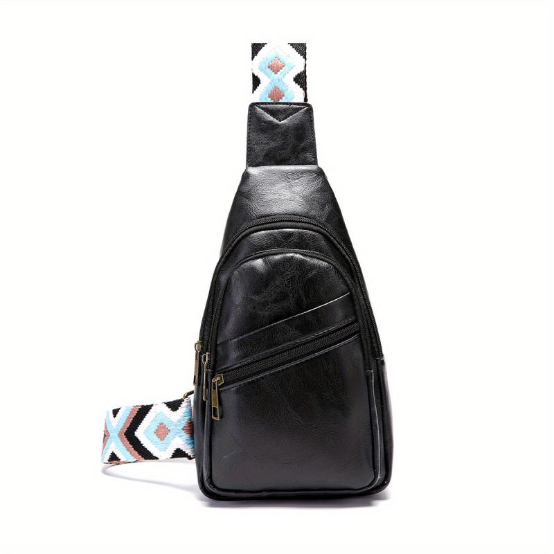 Vintage Chest Bag with Wide Strap Crossbody