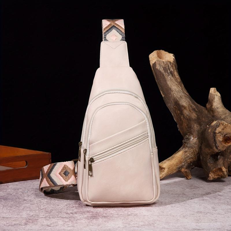 Vintage Chest Bag with Wide Strap Crossbody