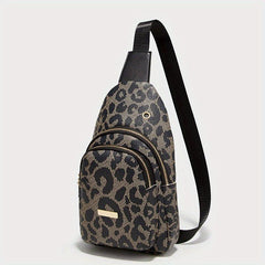 Women's PU Leather Sling Bag Chest Bag Outdoor Crossbody Bag