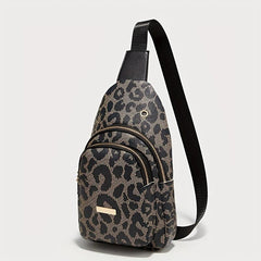 Women's PU Leather Sling Bag Chest Bag Outdoor Crossbody Bag