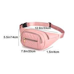 Quilted Waist Bag Zipper Fanny Pack for Women