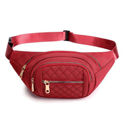 Quilted Waist Bag Zipper Fanny Pack for Women