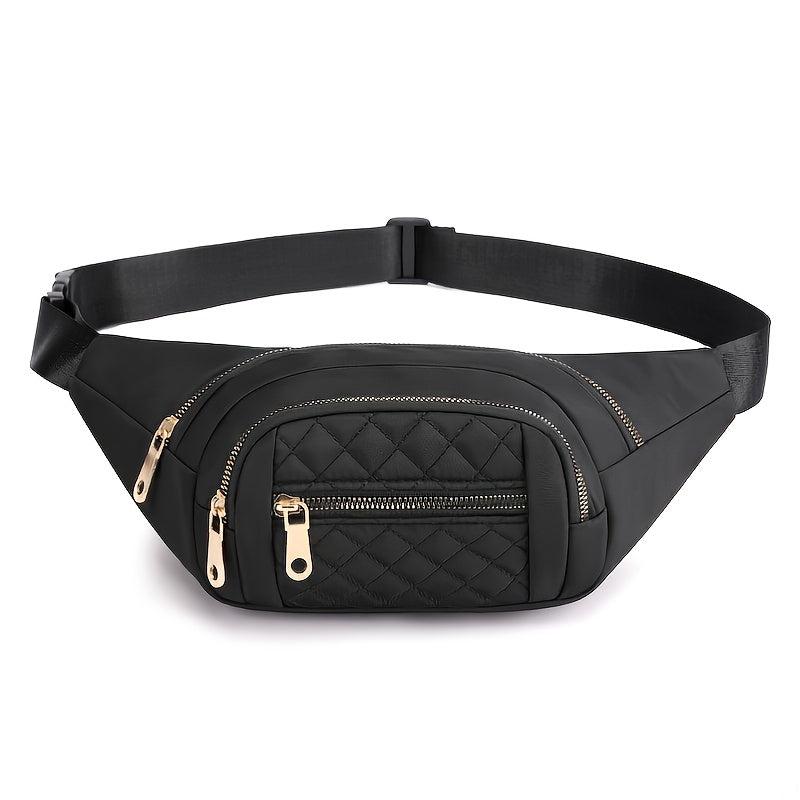 Quilted Waist Bag Zipper Fanny Pack for Women