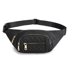 Quilted Waist Bag Zipper Fanny Pack for Women