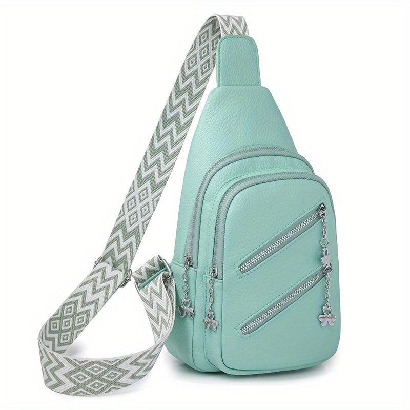 Double Zipper Layer Chest Bag Sports Fitness Crossbody Bag