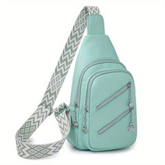 Double Zipper Layer Chest Bag Sports Fitness Crossbody Bag