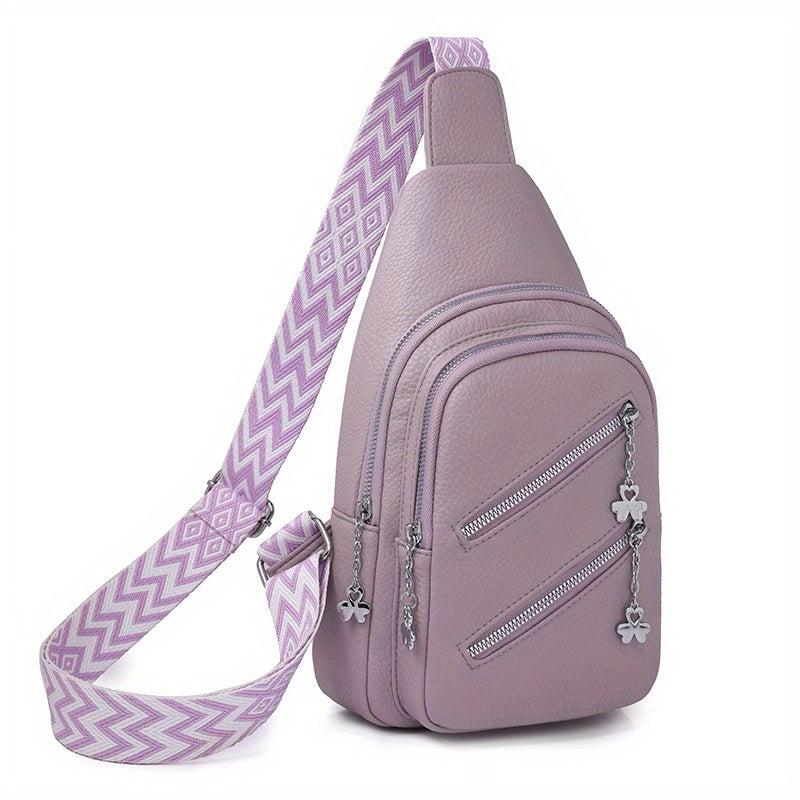Double Zipper Layer Chest Bag Sports Fitness Crossbody Bag