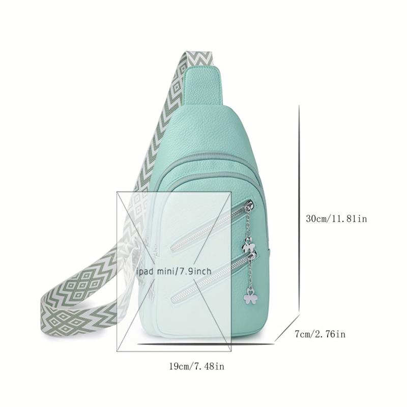 Double Zipper Layer Chest Bag Sports Fitness Crossbody Bag