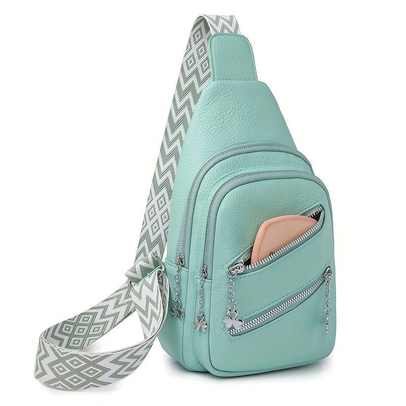 Double Zipper Layer Chest Bag Sports Fitness Crossbody Bag