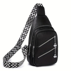 Double Zipper Layer Chest Bag Sports Fitness Crossbody Bag