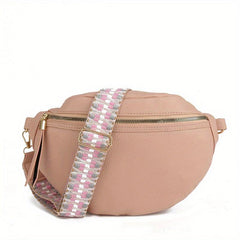 Faux Leather Chest Bag Zipper Shoulder Bag