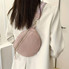 Faux Leather Chest Bag Zipper Shoulder Bag