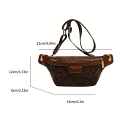 Vintage Letter Pattern Sling Bag for Women