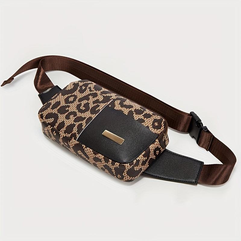 Leopard Pattern Chest Bag Faux Leather Belt Bag