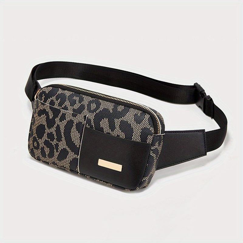 Leopard Pattern Chest Bag Faux Leather Belt Bag