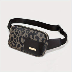 Leopard Pattern Chest Bag Faux Leather Belt Bag