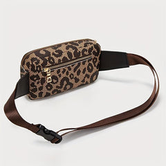 Leopard Pattern Chest Bag Faux Leather Belt Bag