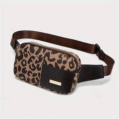 Leopard Pattern Chest Bag Faux Leather Belt Bag