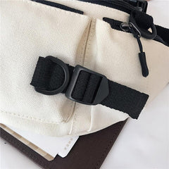 Canvas Sling Bag Adjustable Strap Fanny Pack for Sports & Travel