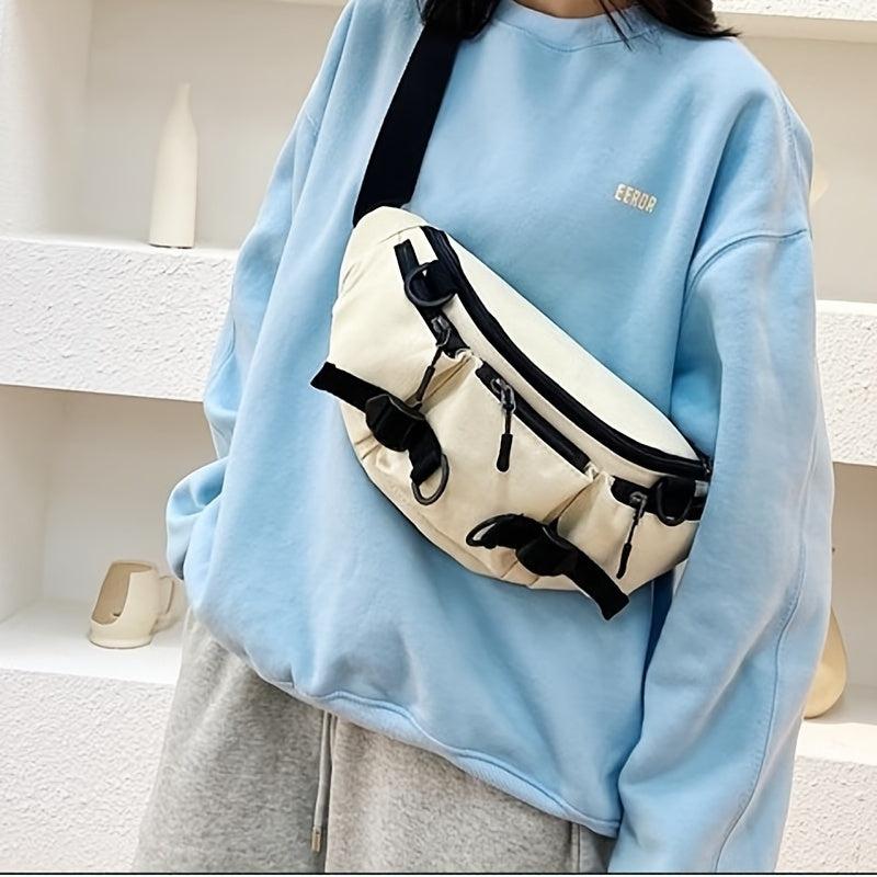 Canvas Sling Bag Adjustable Strap Fanny Pack for Sports & Travel