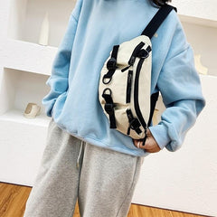 Canvas Sling Bag Adjustable Strap Fanny Pack for Sports & Travel