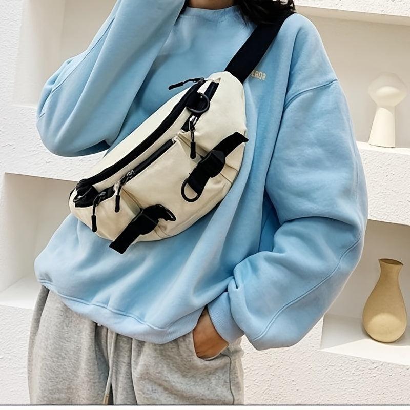 Canvas Sling Bag Adjustable Strap Fanny Pack for Sports & Travel