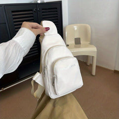 Pint Sling Bag Solid Chest Bag Zipper Fancy Pack