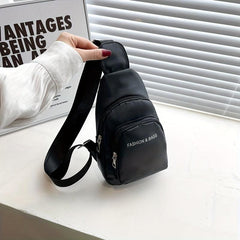 Pint Sling Bag Solid Chest Bag Zipper Fancy Pack